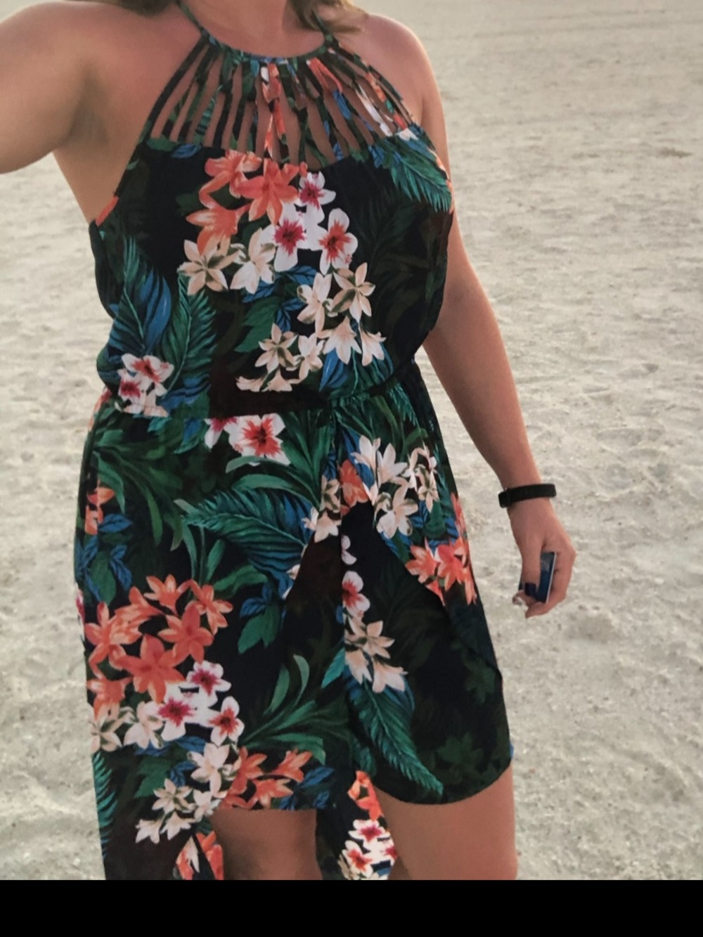 Candies Tropical Floral skirted romper